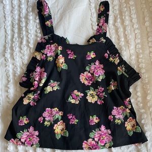 Black Floral Tank